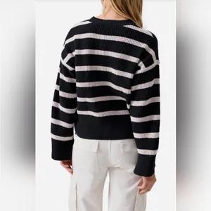SANCTUARY Black and Cream Stripe Chenille Sweater size Medium‎ thumbnail 3