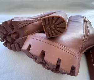 Studio F Chunky Platform Heeled Boots Size 37 – Brown Faux Leather Ankle Boots thumbnail 3