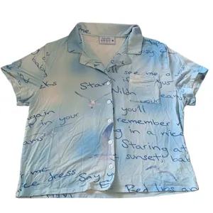 Taylor Swift 1989 Taylor's Version Top XS Blue Wildest Dreams Swiftie Loungewear thumbnail 1