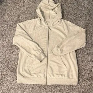 LIVI Lane Bryants Cream Grey Cotton Zip-Up Hoodie sz 18/20 thumbnail 2