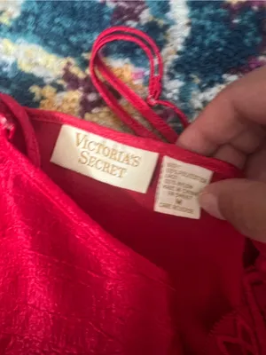 Victoria's Secret Red Satin Lace-Trim Cami Top size M thumbnail 7