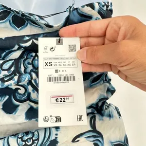 NWT Zara XS Floral Printed Ruched Cami‎ Tank Top Y2K Inspired THE OC White Blue thumbnail 8