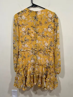 NWT Bardot Tiered Floral Long Sleeve L romantic ruffled tiers lace up neckline thumbnail 11