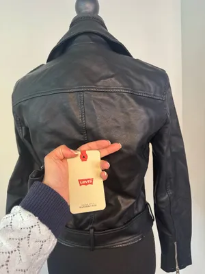 Levi’s Black Faux Leather Moto Biker Jacket NWT XS thumbnail 10