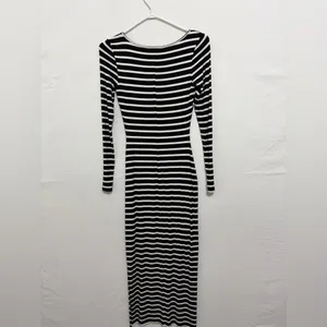 Bebe women’s Dress size XXS Black White Striped Maxi Bodycon Made USA(A478)✨ thumbnail 10