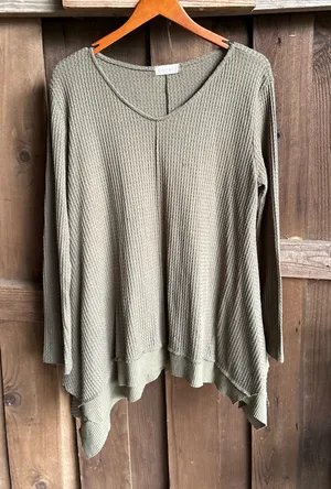 Altar’d State Olive Green Swing Thermal Long Sleeve thumbnail 1