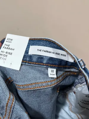 NWT Denim Forum The Farrah Hi-Rise Wide Jean size 32 short thumbnail 11