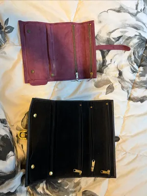 ACE England Purple Suede Leather Travel Jewelry Carrier + LargerFreebie Organize thumbnail 2