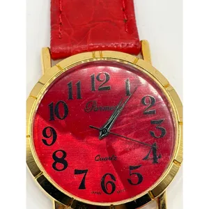 Parmeni Quartz Gold‎ Tone Red Dial Leather Band Women's Watch thumbnail 4