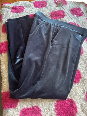 LOFT Gray Velvet Wide-Leg Pull On Pants - Women’s Size Small thumbnail 7