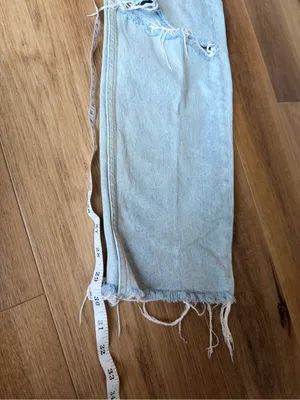 GRLFRND Light Wash Distressed Knee-Slit Straight Jeans thumbnail 8