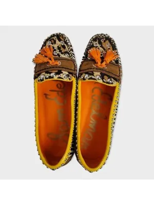 Sam Edelman Aurora Leather Zebra Animal Print Cow Hair Tassel Loafers Sz 7.5M thumbnail 6