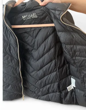 Michael Kors black jacket chevron quilted puffer jacket thumbnail 3