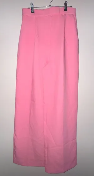 ZARA Bright Pink High Waisted Trousers Pants Size Small thumbnail 1