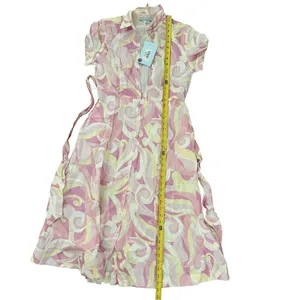 HILL HOUSE Candy Kaleidoscope The Lily Button Down Linen Shirt Dress size XS thumbnail 7