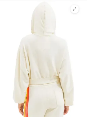 Aviator Nation 5 STRIPE CROPPED ZIP HOODIE- size Medium thumbnail 2