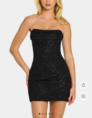 Oh Polly Mini Dress Embellished Cowl Strapless Neck Black thumbnail 1