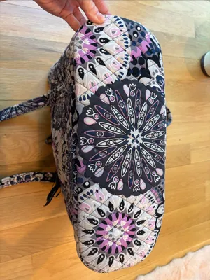 Vera Bradley Quilted Tote Purple Grey Floral Y2K thumbnail 5