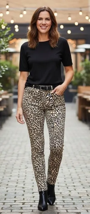 Frame‎ Womens Size 27 Ali High Rise Cigarette Leopard Print Jeans Trendy Chic thumbnail 1