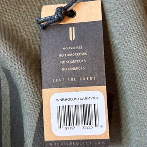 NWT‎ NOBULL Olive Green Hoodie Sweatshirt XS Just The Horns Logo thumbnail 10