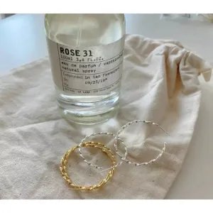 Beautiful Twist‎ 14k Gold Plated Sterling Silver Hoop Earrings, 4.2cm thumbnail 6