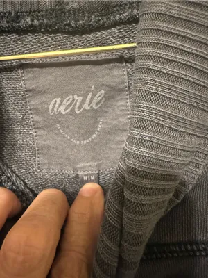 aerie Charcoal Cropped Mock Neck Sweater thumbnail 3