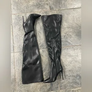 New Jeffrey Campbell Pillar Over the Knee Black Stiletto‎ Boot Sz 5.5 $270 thumbnail 5