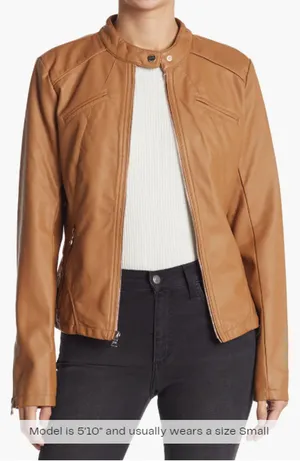 Guess Faux Leather Racer Jacket Size XS‎ thumbnail 1