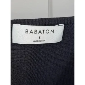 Babaton Ribbed Square Neck Crop Top Black Sleeveless Knit Tank Small thumbnail 5