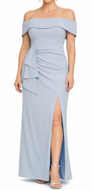 XSCAPE‎ -  Plus Size Off-The-Shoulder Gown Style 3760X thumbnail 1