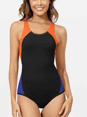 Beautikini Period Swimwear One Piece Leakproof Athletic Racerback Swimsuit thumbnail 3