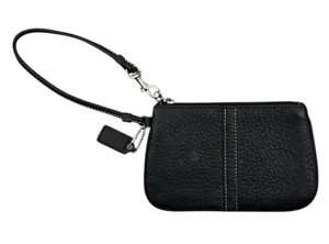 Coach Retro Pebbled Black Leather Wristlet thumbnail 1