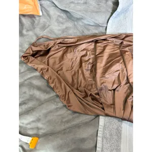 Oysho NWT Size Medium Sexy One Shoulder Brown Maxi Dress Formal Dance‎ Date Night thumbnail 6