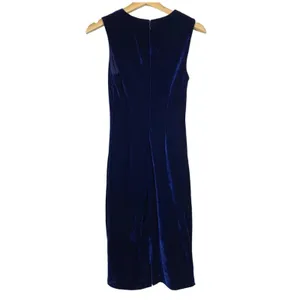 Reiss Mosaic Velvet Twist Front Dress Midnight Blue Sleeveless Sz US 2/UK 6‎ XS thumbnail 5