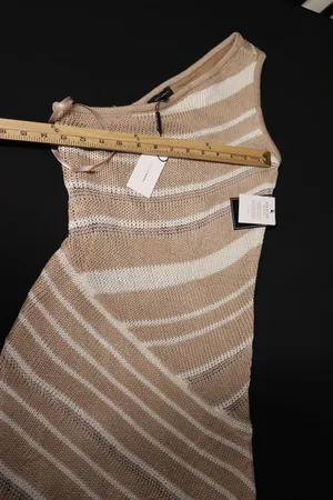 Beige Ivory Sanibel Ruched Maxi Knit Dress thumbnail 3