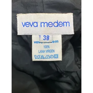 Veva Medem 100% Wool Gray Long Sleeve Notch Collar Blazer Over Coat Jacket Sz 38 thumbnail 5