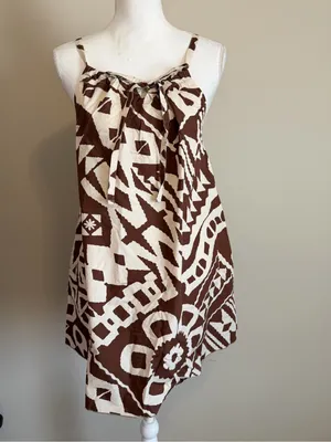 NWT BDG Eva Tie-Front Ruched Strap Trapse Mini Dress size medium relaxed fit thumbnail 4