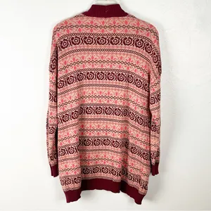MATILDA JANE Harmony Fair Isle Open Front Pockets Cardigan Size Small Rustic thumbnail 2