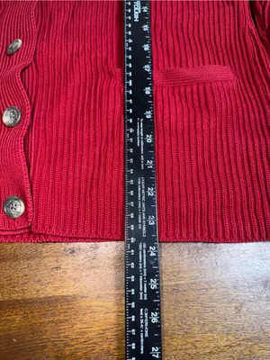 Lauren Ralph Lauren Red 100% Cotton Shawl Collar Cardigan Sweater‎ thumbnail 7