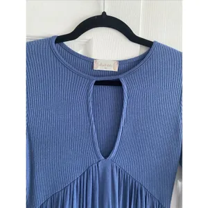 Altar'd‎ State Ribbed Keyhole Fit Flare Mini Dress Womens Size M Blue Boho Knit thumbnail 2