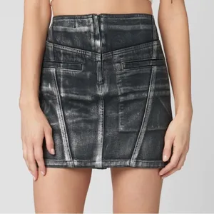 NWT BLANKNYC Metallic Heart Denim Mini Skirt Size 25 thumbnail 1