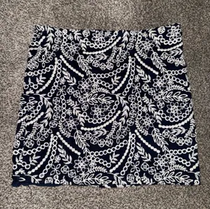 Mi Ami Embroidered Floral Navy and White Mini Skirt thumbnail 1