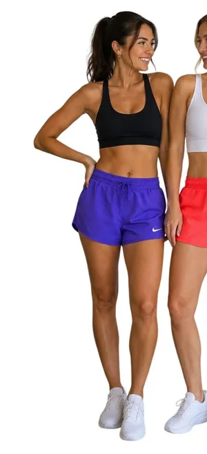 Nike Dri-FIT Women’s Running Shorts Lot of 2 Purple Coral Size Large thumbnail 1