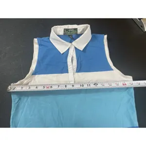 VTG Y2K Lauren Ralph Lauren Active Tennis Polo M Blue Colorblock Sleeveless READ thumbnail 11
