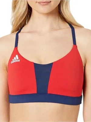adidas Red and Navy Performance Sports Bra thumbnail 1