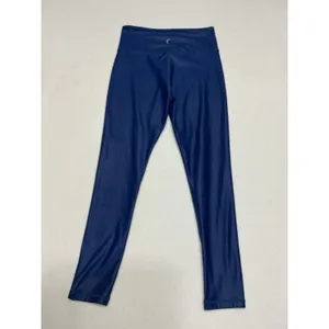 Zyia Active Women Blue Metallic High Rise Leggings Size 6-8 Activewear Tights thumbnail 2