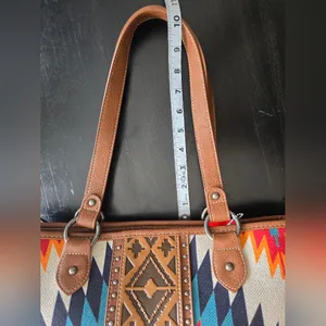 Western Aztec Tapestry‎ Concealed Tribal Carry Tote Bag Ivory thumbnail 7