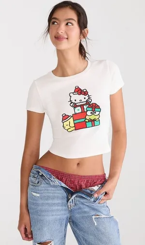 Hello Kitty And Friends | Aero Christmas Presents Baby Tee thumbnail 1