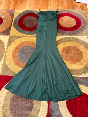 NWOT Marthea Green Mermaid Bodycon Tight Stretchy Maxi Formal Dress Size Small thumbnail 4