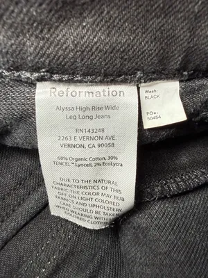 Reformation Jeans Alyssa High Rise Wide Leg Long Jeans thumbnail 7